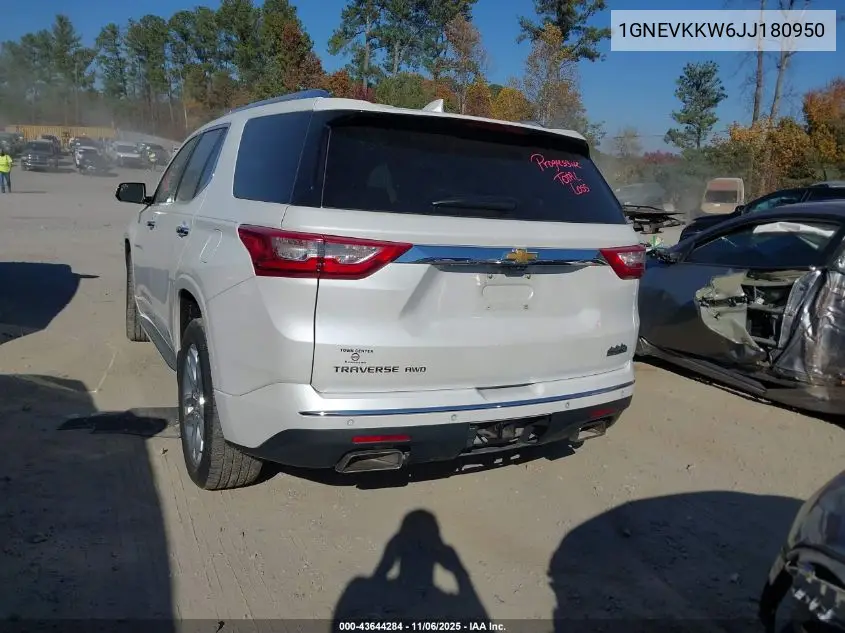 1GNEVKKW6JJ180950 2018 Chevrolet Traverse High Country