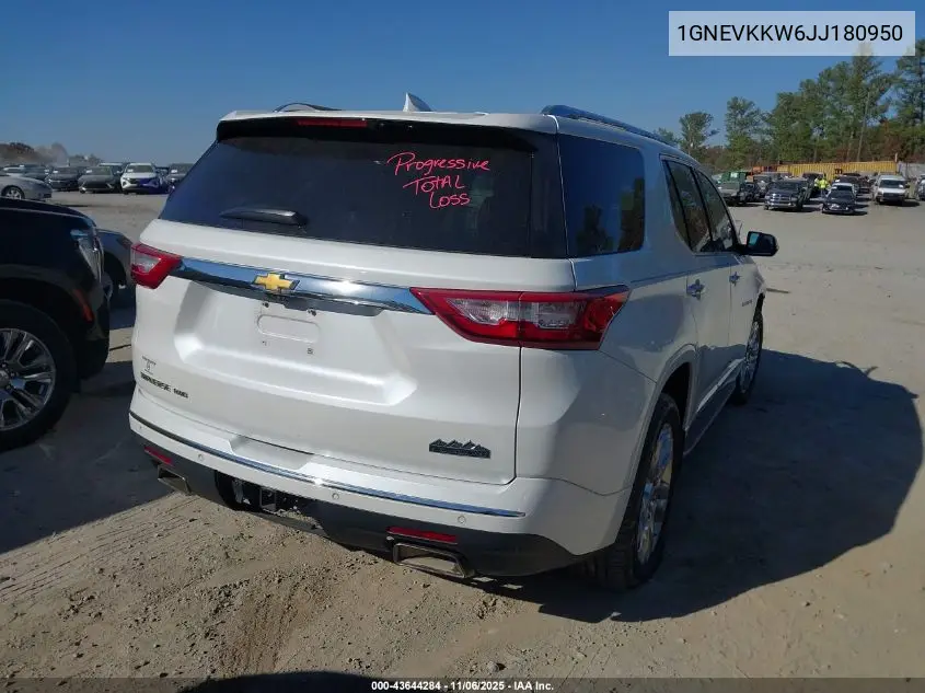 1GNEVKKW6JJ180950 2018 Chevrolet Traverse High Country