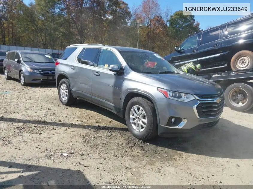 1GNERGKWXJJ233649 2018 Chevrolet Traverse 1Lt