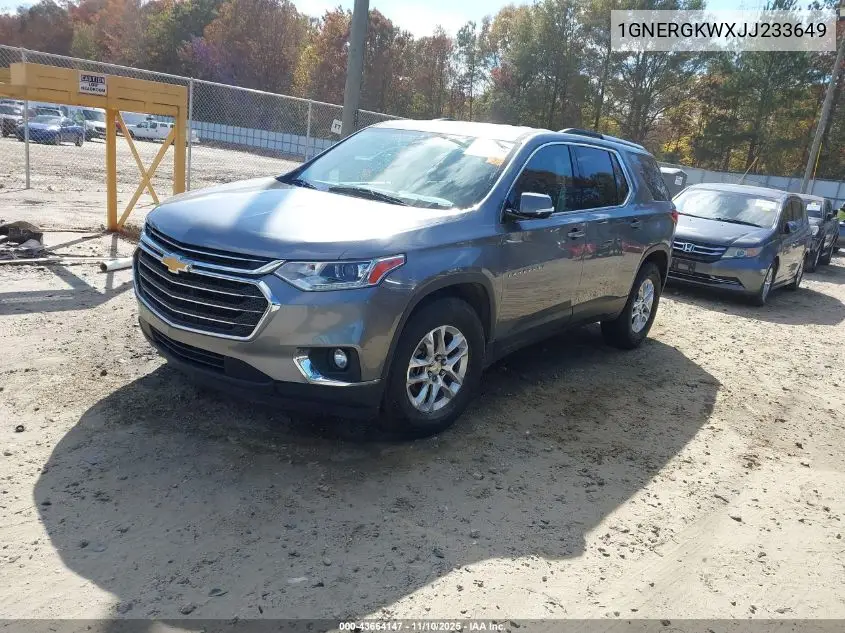 1GNERGKWXJJ233649 2018 Chevrolet Traverse 1Lt