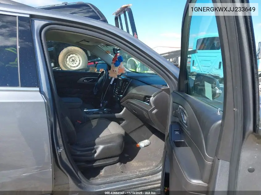 1GNERGKWXJJ233649 2018 Chevrolet Traverse 1Lt