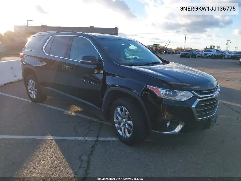 1GNERGKW1JJ136775 2018 Chevrolet Traverse 1Lt