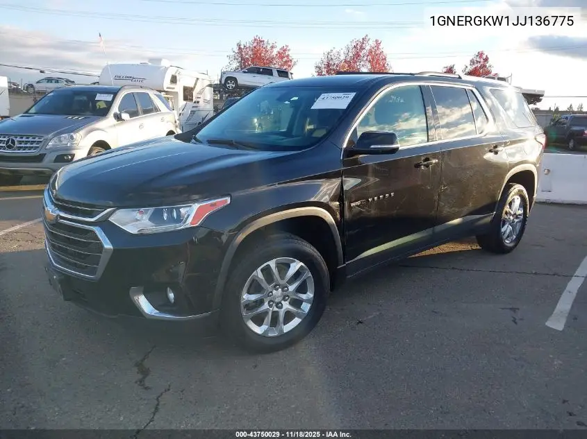 1GNERGKW1JJ136775 2018 Chevrolet Traverse 1Lt