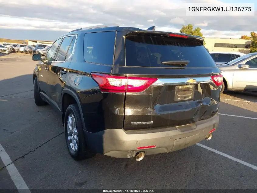1GNERGKW1JJ136775 2018 Chevrolet Traverse 1Lt