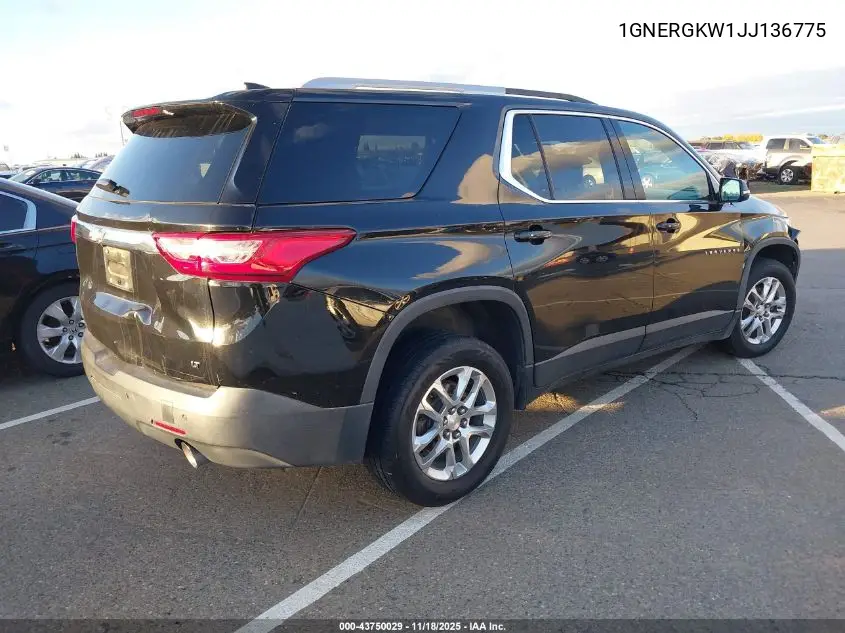 1GNERGKW1JJ136775 2018 Chevrolet Traverse 1Lt