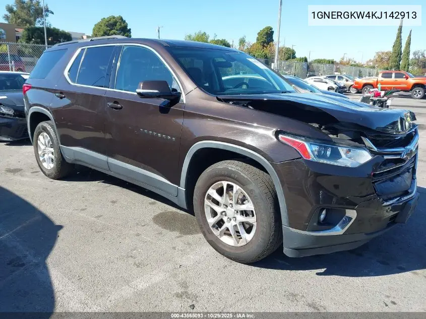 1GNERGKW4KJ142913 2019 Chevrolet Traverse 1Lt