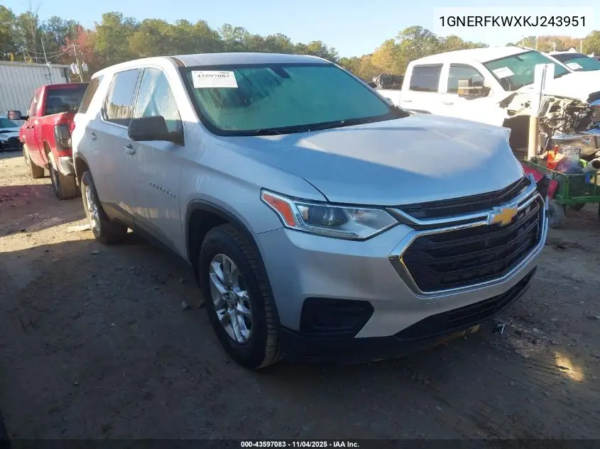 1GNERFKWXKJ243951 2019 Chevrolet Traverse Ls