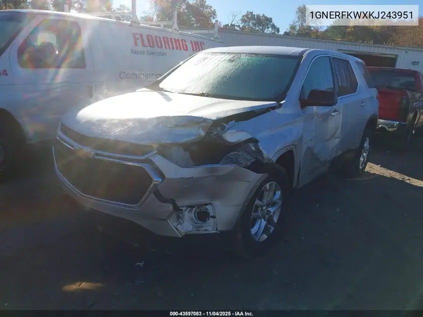 1GNERFKWXKJ243951 2019 Chevrolet Traverse Ls