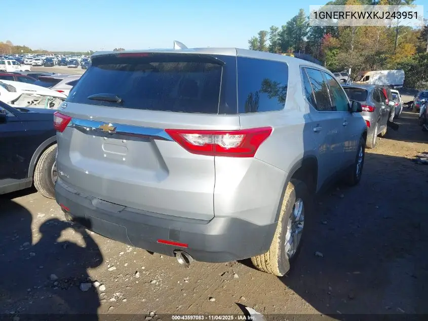 1GNERFKWXKJ243951 2019 Chevrolet Traverse Ls