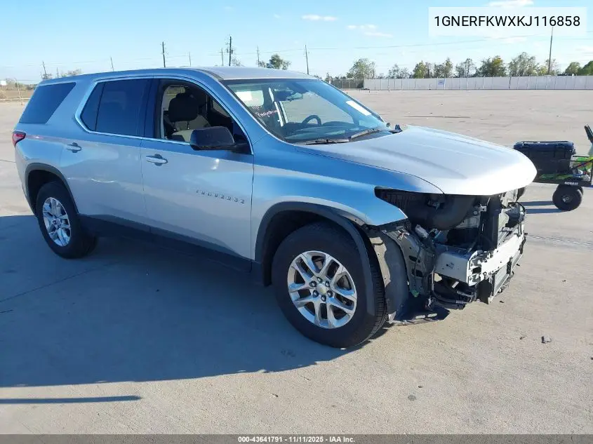 1GNERFKWXKJ116858 2019 Chevrolet Traverse Ls