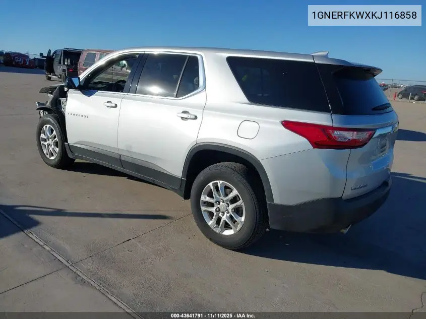 1GNERFKWXKJ116858 2019 Chevrolet Traverse Ls