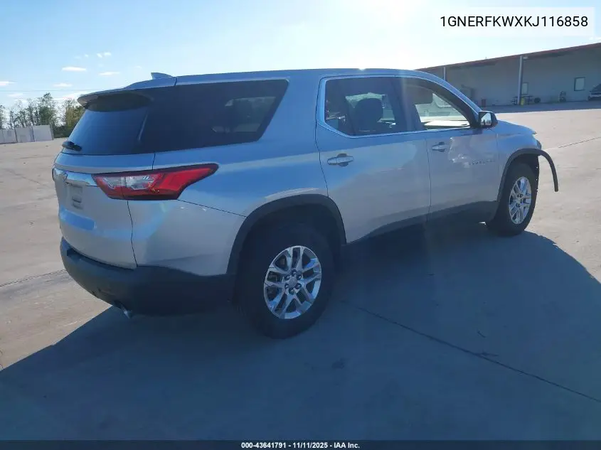 1GNERFKWXKJ116858 2019 Chevrolet Traverse Ls