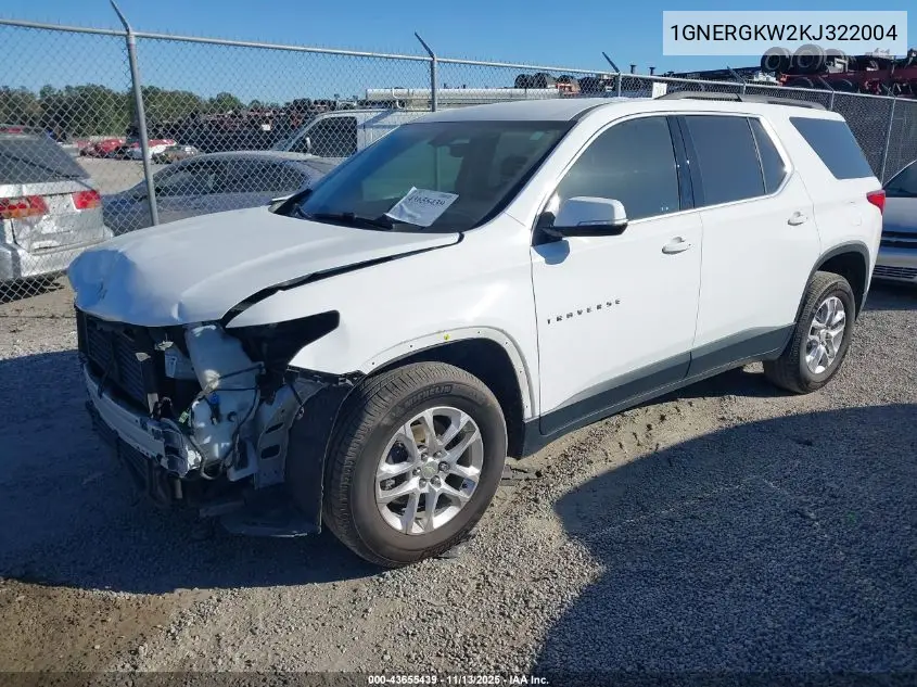 1GNERGKW2KJ322004 2019 Chevrolet Traverse 1Lt