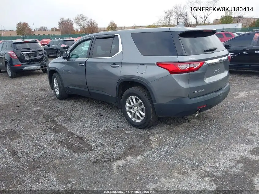 1GNERFKW8KJ180414 2019 Chevrolet Traverse Ls