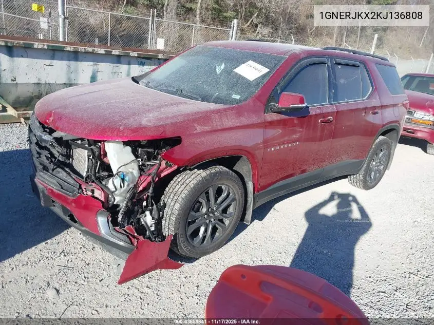 1GNERJKX2KJ136808 2019 Chevrolet Traverse Rs