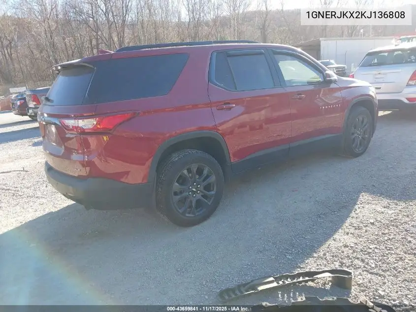 1GNERJKX2KJ136808 2019 Chevrolet Traverse Rs