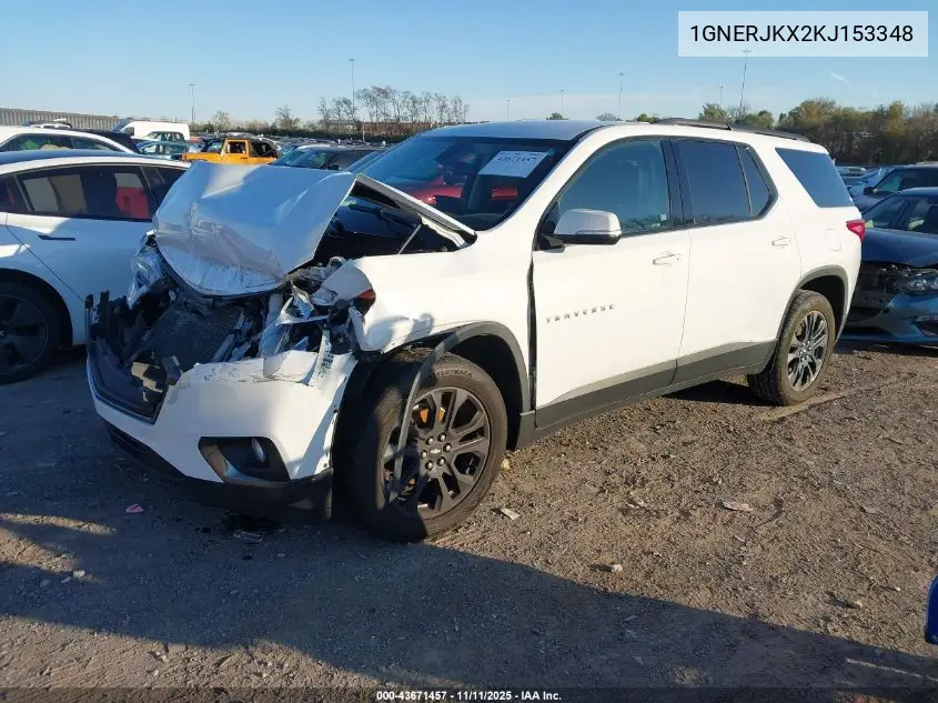 1GNERJKX2KJ153348 2019 Chevrolet Traverse Rs