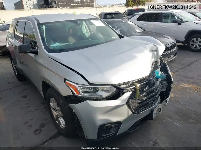 1GNERFKW2KJ314642 2019 Chevrolet Traverse Ls