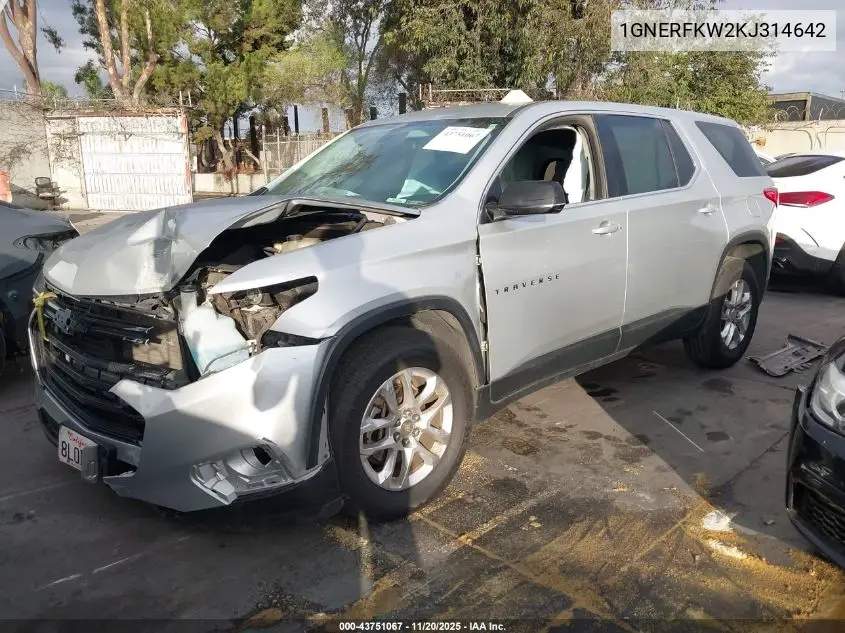 1GNERFKW2KJ314642 2019 Chevrolet Traverse Ls