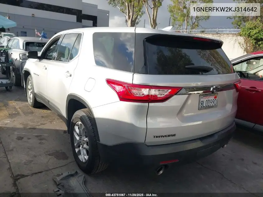 1GNERFKW2KJ314642 2019 Chevrolet Traverse Ls