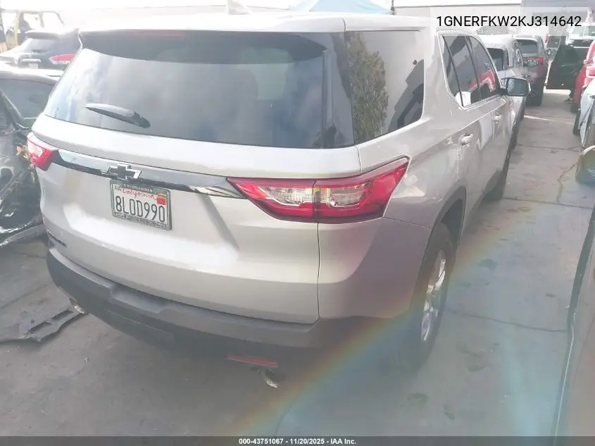 1GNERFKW2KJ314642 2019 Chevrolet Traverse Ls