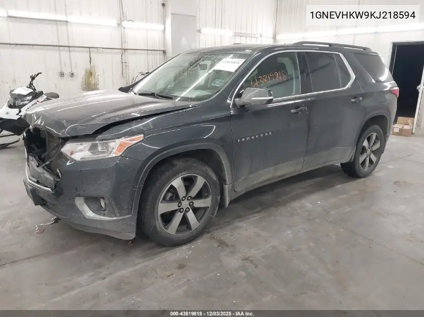 1GNEVHKW9KJ218594 2019 Chevrolet Traverse 3Lt