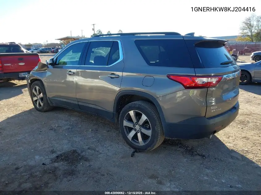 1GNERHKW8KJ204416 2019 Chevrolet Traverse 3Lt