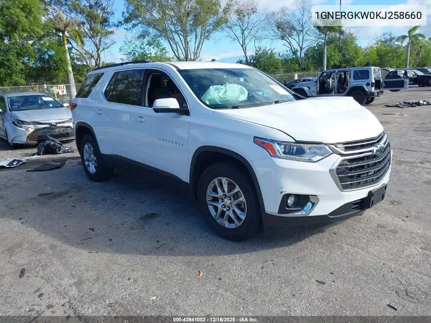 1GNERGKW0KJ258660 2019 Chevrolet Traverse 1Lt