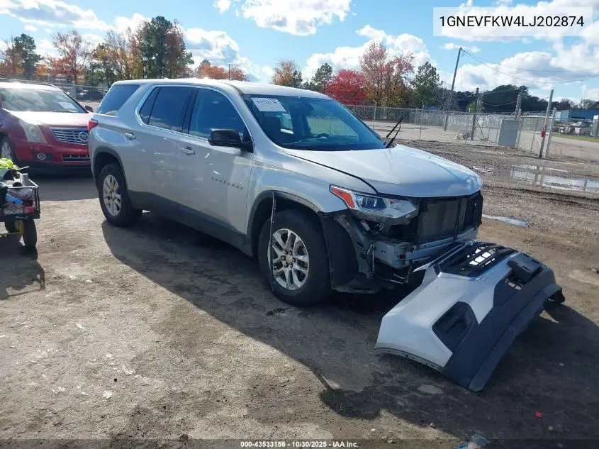 1GNEVFKW4LJ202874 2020 Chevrolet Traverse Awd Ls