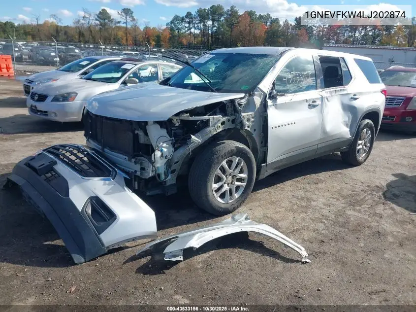 1GNEVFKW4LJ202874 2020 Chevrolet Traverse Awd Ls