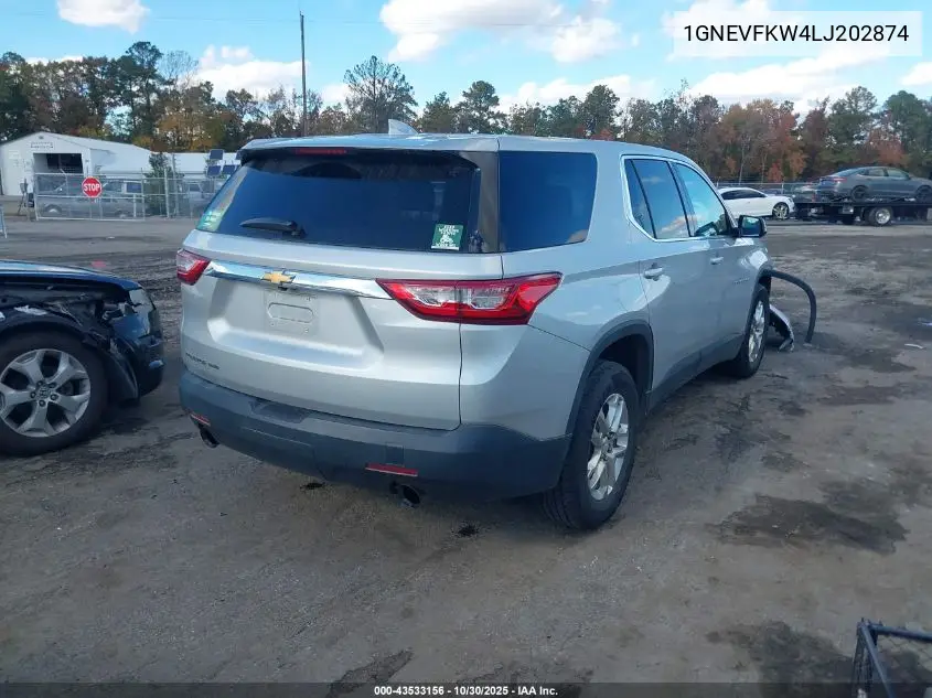 1GNEVFKW4LJ202874 2020 Chevrolet Traverse Awd Ls