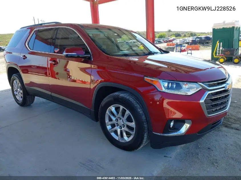 1GNERGKW9LJ228526 2020 Chevrolet Traverse Fwd Lt Cloth