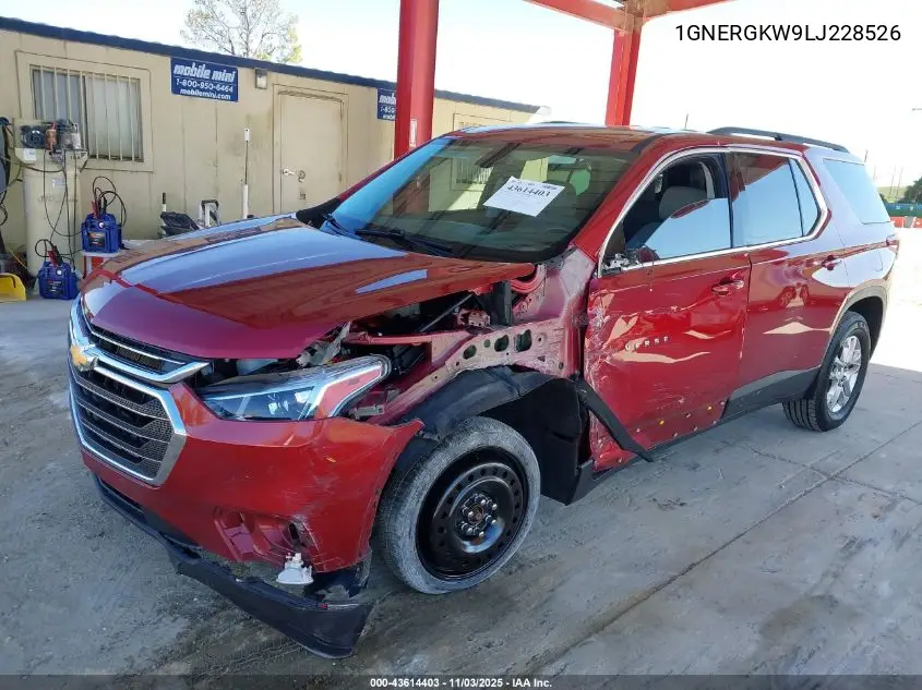 1GNERGKW9LJ228526 2020 Chevrolet Traverse Fwd Lt Cloth