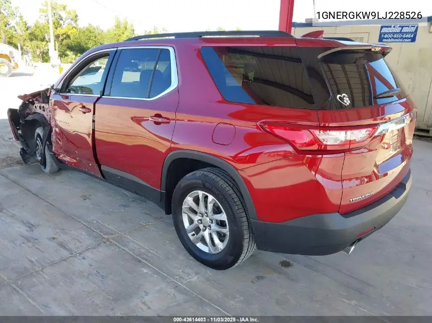 1GNERGKW9LJ228526 2020 Chevrolet Traverse Fwd Lt Cloth