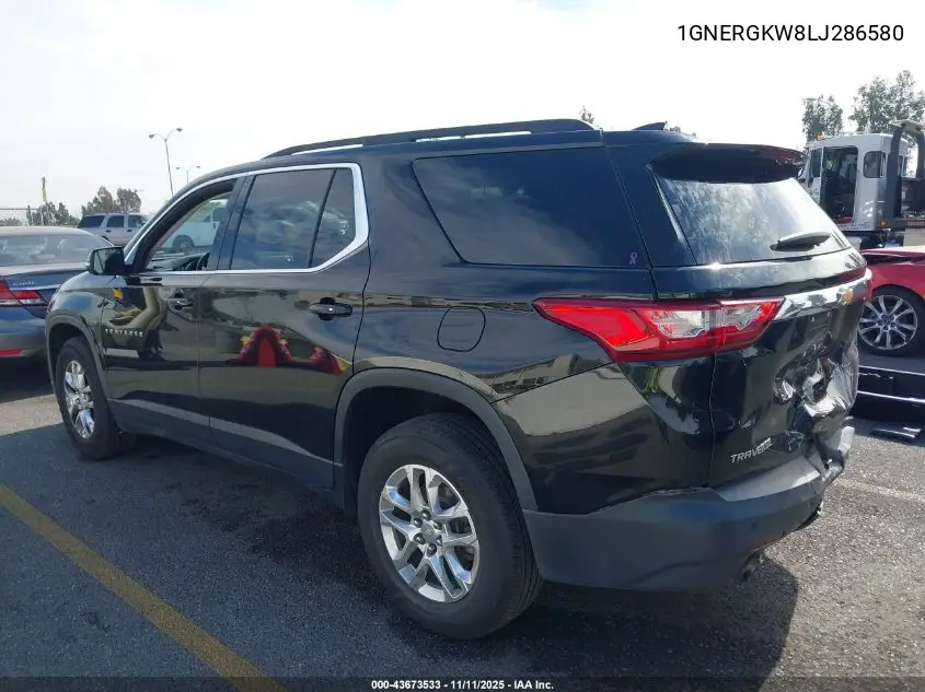 1GNERGKW8LJ286580 2020 Chevrolet Traverse Fwd Lt Cloth