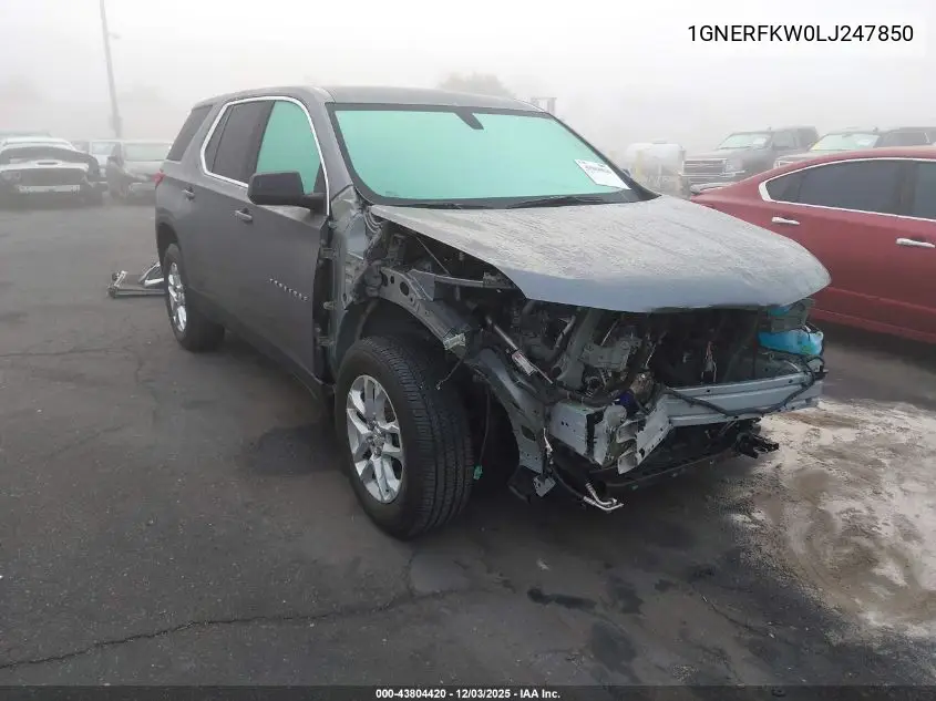 1GNERFKW0LJ247850 2020 Chevrolet Traverse Fwd Ls