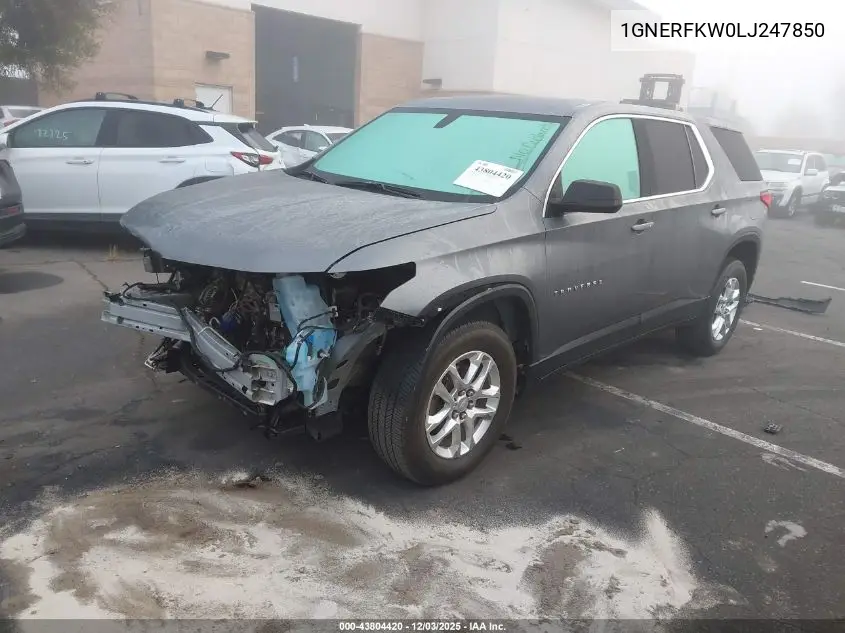 1GNERFKW0LJ247850 2020 Chevrolet Traverse Fwd Ls