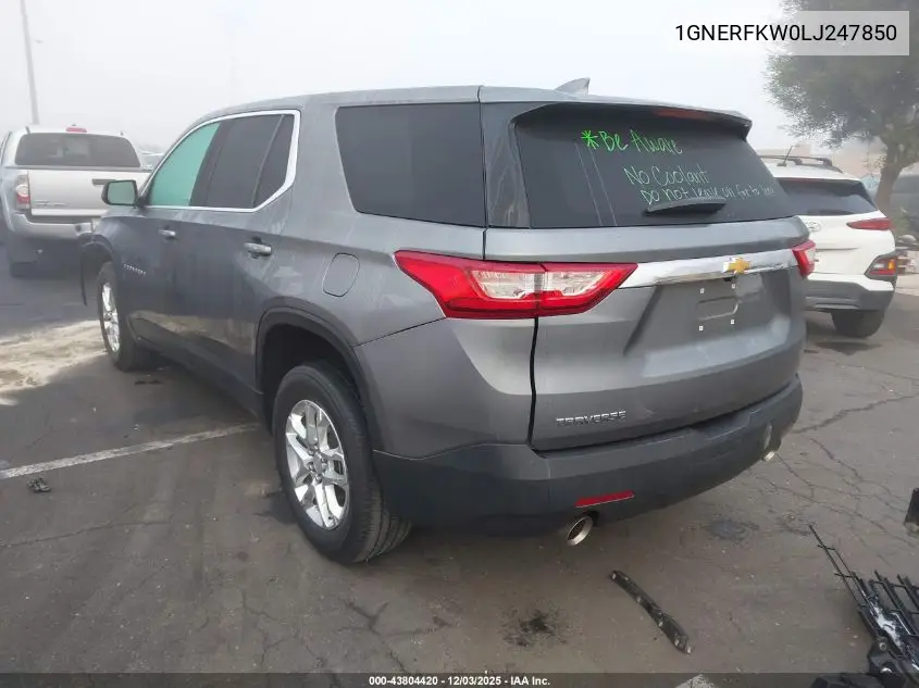 1GNERFKW0LJ247850 2020 Chevrolet Traverse Fwd Ls