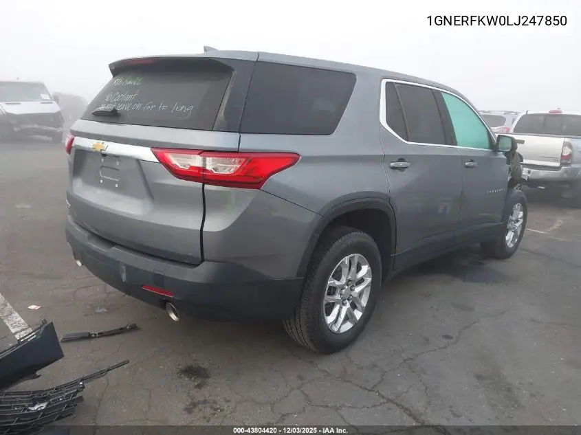 1GNERFKW0LJ247850 2020 Chevrolet Traverse Fwd Ls