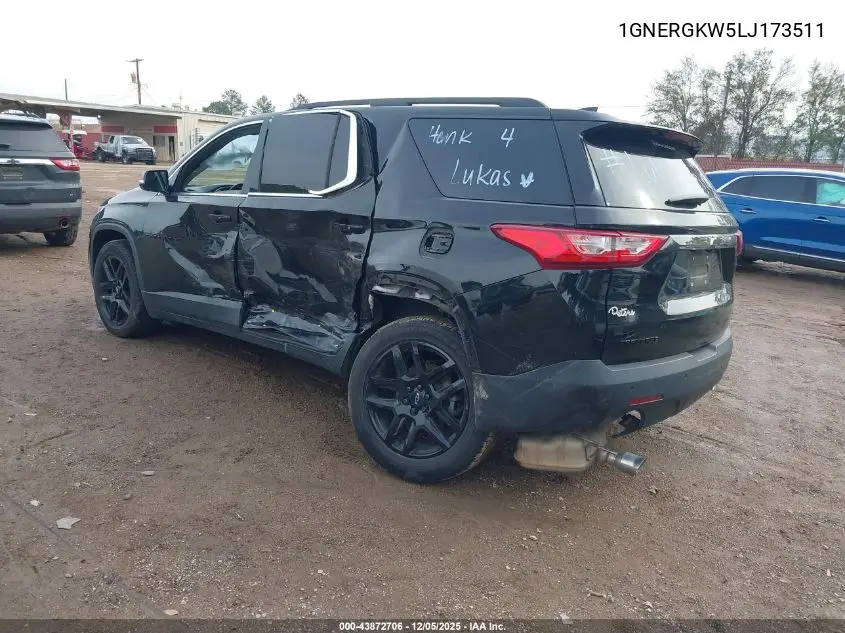1GNERGKW5LJ173511 2020 Chevrolet Traverse Fwd Lt Cloth