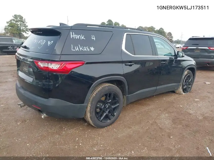 1GNERGKW5LJ173511 2020 Chevrolet Traverse Fwd Lt Cloth