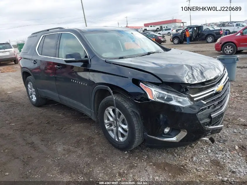 1GNERHKW0LJ220689 2020 Chevrolet Traverse Fwd Lt Leather