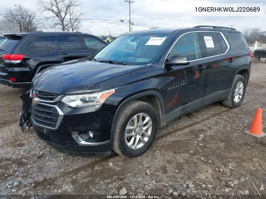 1GNERHKW0LJ220689 2020 Chevrolet Traverse Fwd Lt Leather