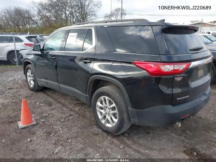 1GNERHKW0LJ220689 2020 Chevrolet Traverse Fwd Lt Leather
