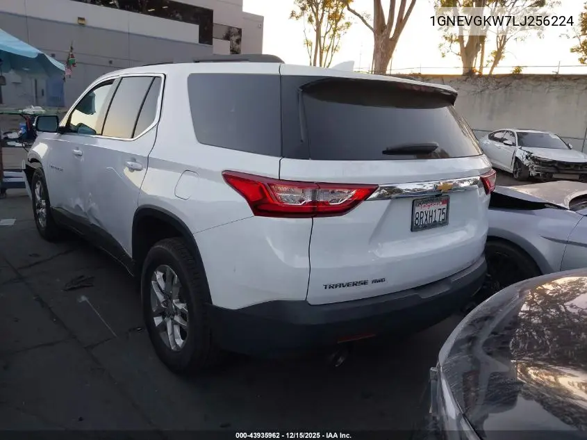 1GNEVGKW7LJ256224 2020 Chevrolet Traverse Awd Lt Cloth