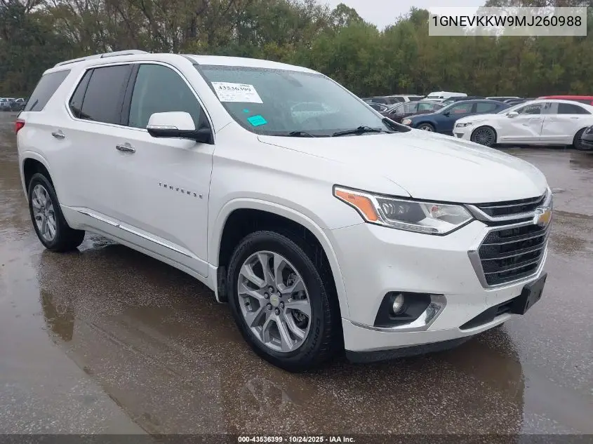1GNEVKKW9MJ260988 2021 Chevrolet Traverse Awd Premier