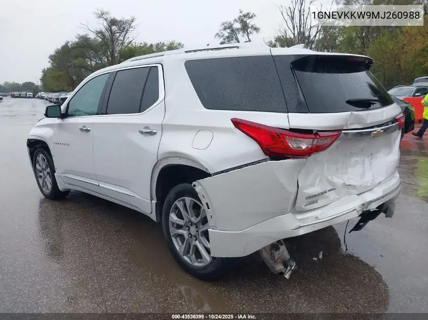 1GNEVKKW9MJ260988 2021 Chevrolet Traverse Awd Premier