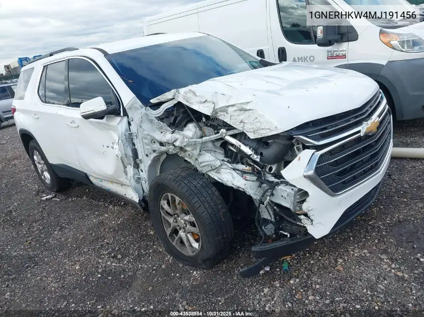 1GNERHKW4MJ191456 2021 Chevrolet Traverse Fwd Lt Leather