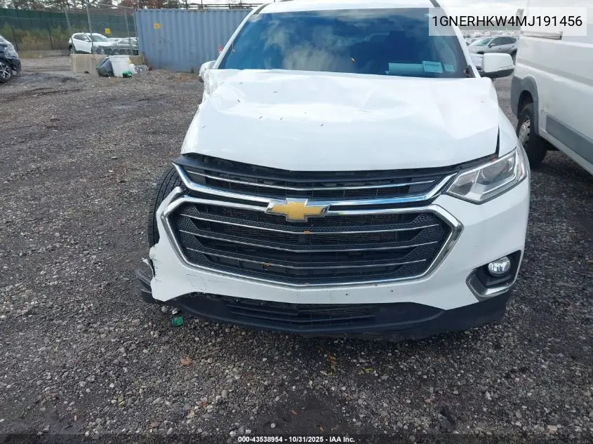 1GNERHKW4MJ191456 2021 Chevrolet Traverse Fwd Lt Leather