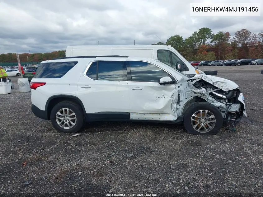 1GNERHKW4MJ191456 2021 Chevrolet Traverse Fwd Lt Leather